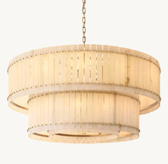 San Marco Alabaster Round Tiered Chandelier 60"
