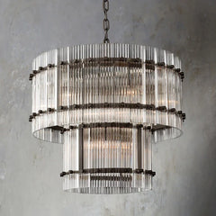 San Marco Handmade Glass 2-Tier Round Chandelier 22"