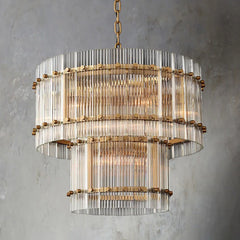 San Marco Handmade Glass 2-Tier Round Chandelier 22"