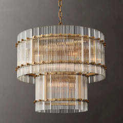 San Marco Handmade Glass 2-Tier Round Chandelier 22"