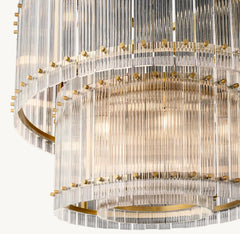 San Marco Handmade Glass 2-Tier Round Chandelier 37"