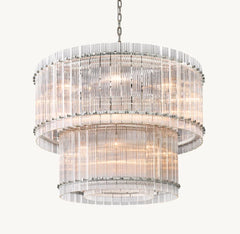 San Marco Handmade Glass 2-Tier Round Chandelier 37"