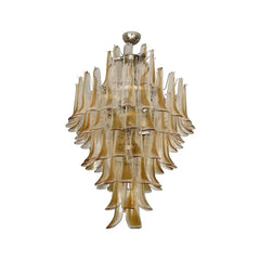 Stunning Murano Amber Glass Petals Chandelier 31.5"