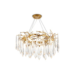 Simsia Teardrop Round Crystal Chandelier 23.6" 33.5" 41.3" 49"D