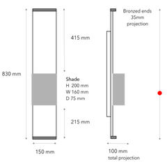 Janina Ultra Slim Nuit de Chine Wall Light