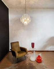 Vintage Murano Iridescent Disks Chandelier 19.7"