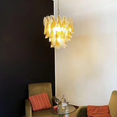 Vintage Murano Swallows Amber Glass Chandelier 21.6"