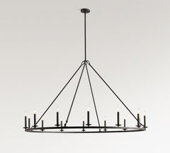 Remington Iron Round Chandelier 60"D