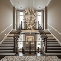 Galaxy White Feather Art Deco Chandelier