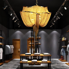 Alisa Luxury Double-layer Aluminum Chain Tassel Chandelier