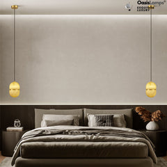 Hecate Alabaster Modern Pendant 5.5''D