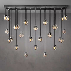 Pearl Ball Long Chandelier 72"