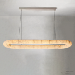 Alabaster Lisse Oval Chandelier 57" 74"W