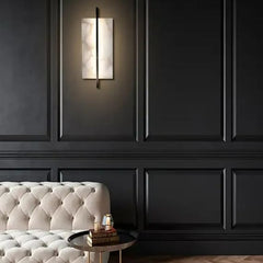 Tile Alabaster Rectangular Sconce 17''H