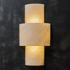 Half Cylinder Alabaster Wall Sconces