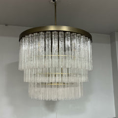 Ciel Glass Round Chandelier 3-Tired and Single tier 36" 48"