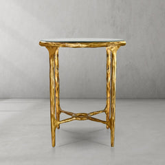 Thaddeus Glass Round Side Table 18" 22"