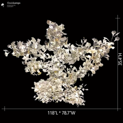 Ceramic Ginkgo Luxury Bloomwave Length Chandelier L59" L108" L118" L130"#size_L118" * W78.7" * H35.4"