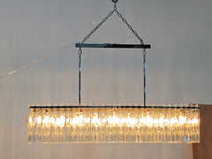 Marignac Crystal Chain Rectangular Chandelier 60" 19-Lights