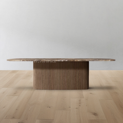 Mulholland Stone Rectangular Pedestal Dining Table