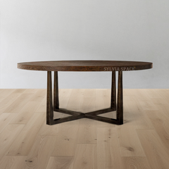 T-Brace Round Dining Table