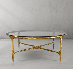 Thaddeus Glass Round Coffee Table 36" 55" 48"