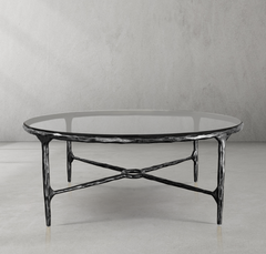 Thaddeus Glass Round Coffee Table 36" 55" 48"
