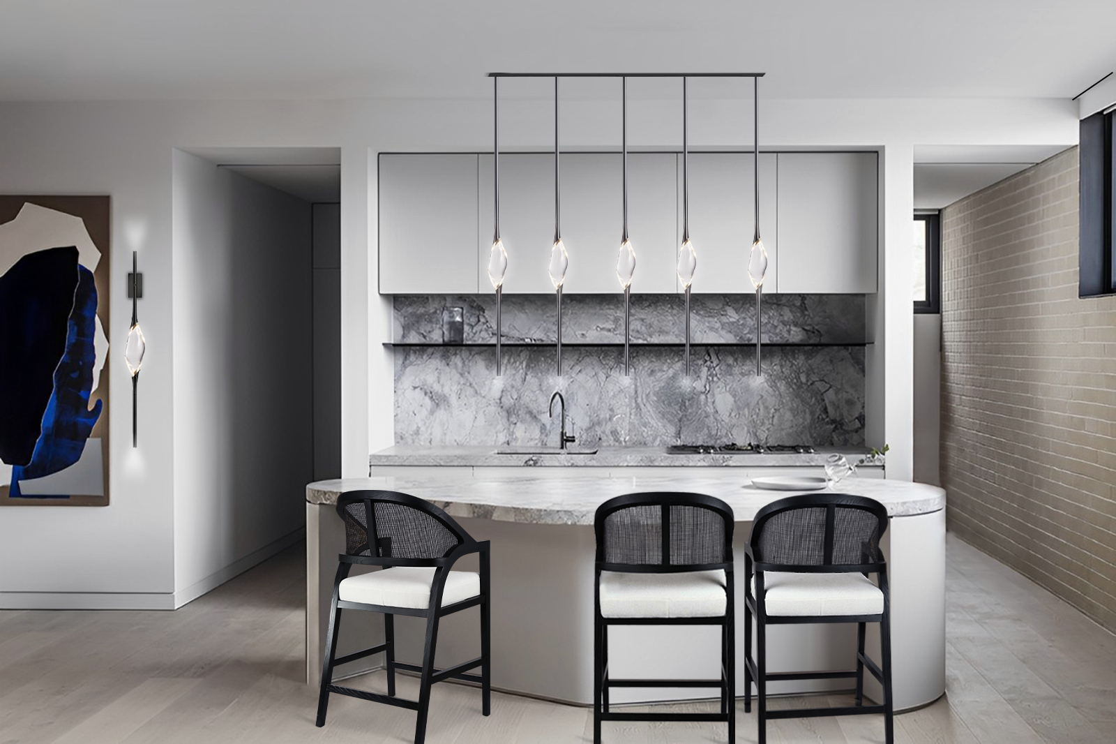 PEZEO CRYSTAL Long Chandelier L51'' 59''PEZZEO CRYSTAL Long Chandelier L51'' 59''