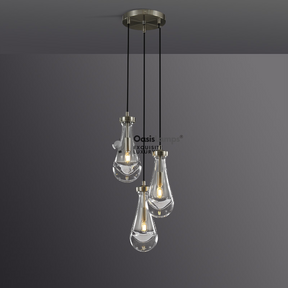 Raindrop Round Chandelier 3 LIGHTS D 8"