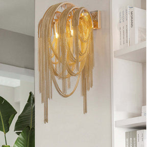 Modern Chain Tassel Wall Sconce 21.6"