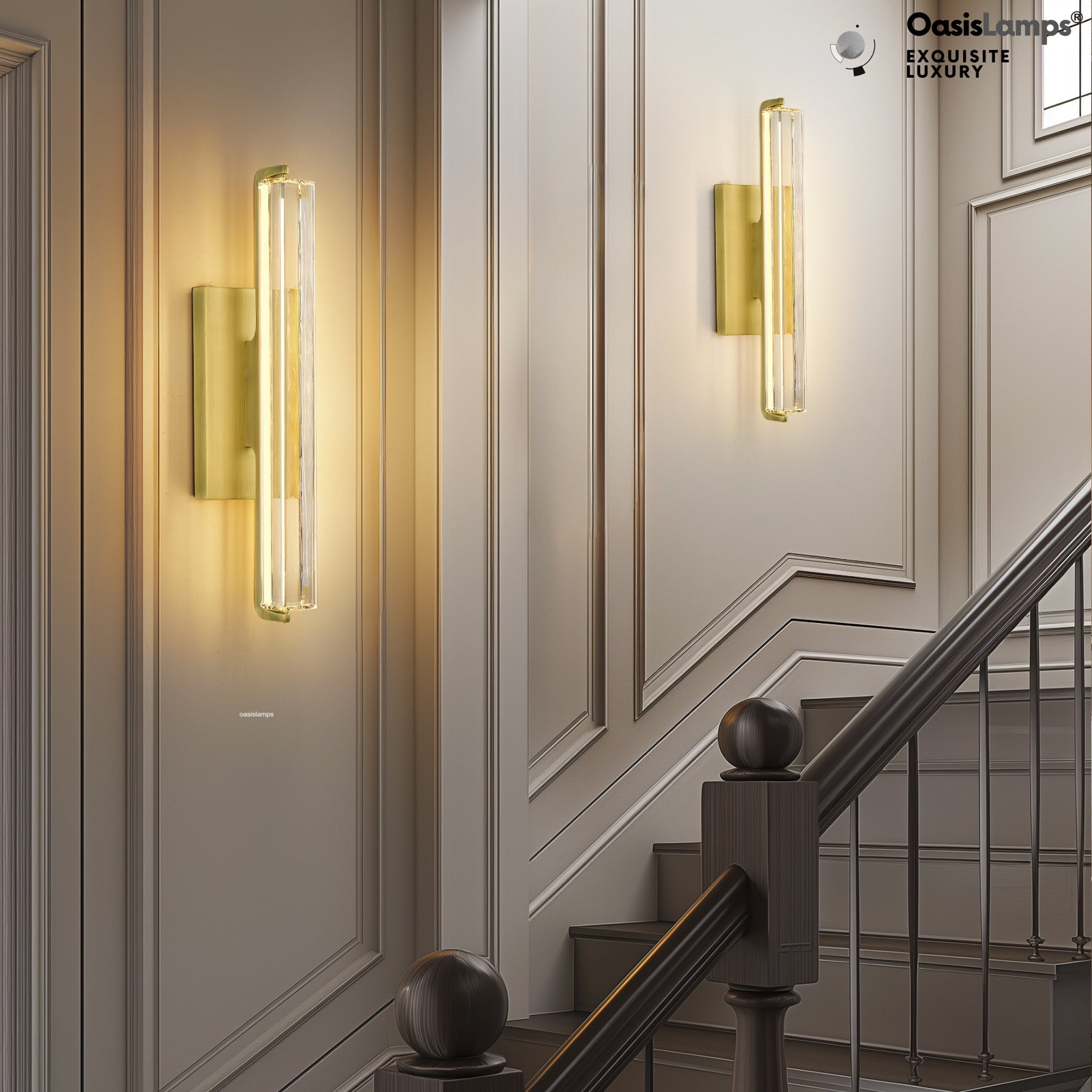 Clara Glow Crystal Wall Sconce 19"#color_brass,style_single crystal