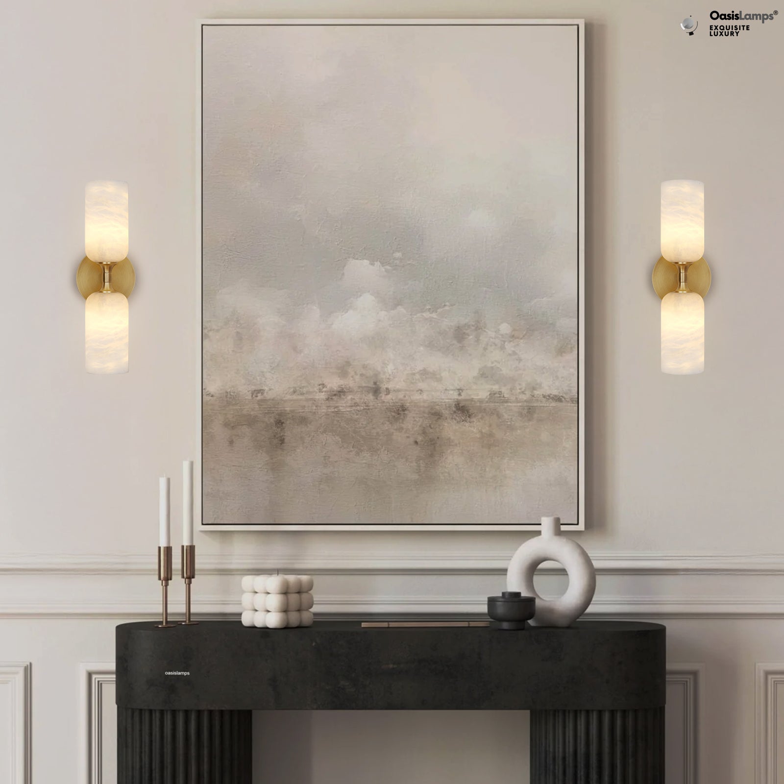 Axis Alabaster Wall Sconce 13.9"#color_brass