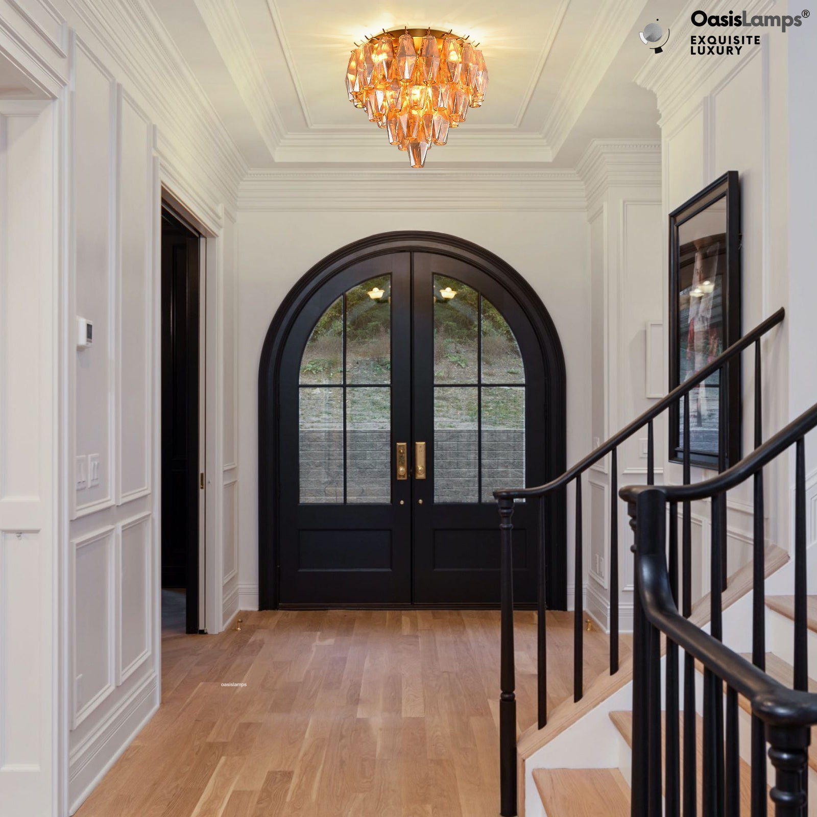 Celestial Drop Flush Mount 12.6"D#color_brass