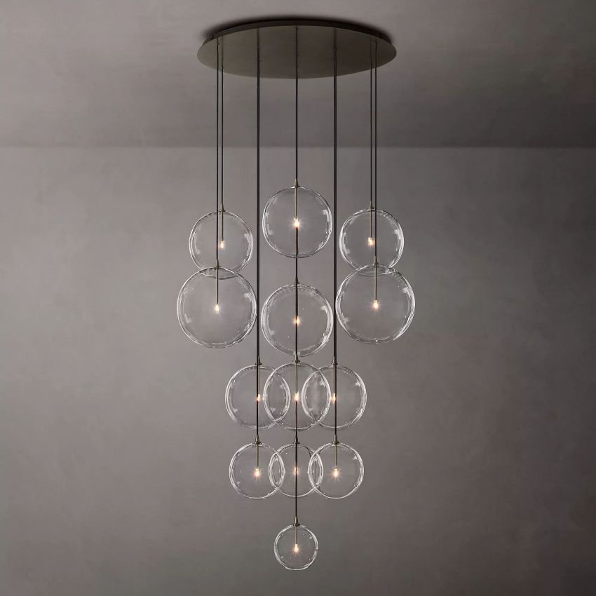 Globe Glass Modern Cluster Chandelier 44"