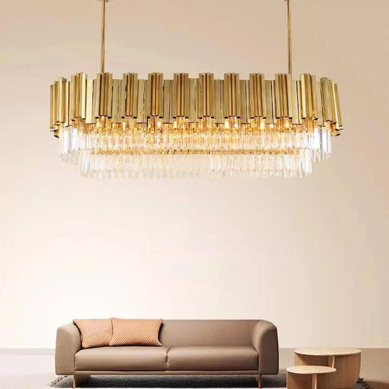 Crystal Glass Light Rods Natasha Modern Luxury Crystal Light Rod Chandelier – Oasislampsus