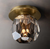 Belle De Crystal Ball Smoke Flush Mount