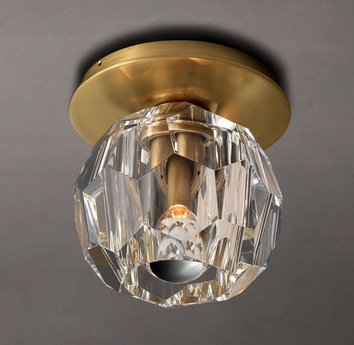 Belle De Crystal Ball Clear Flush Mount