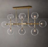 Glass Globe Mobile Linear Chandelier 58′′ 12-Lights