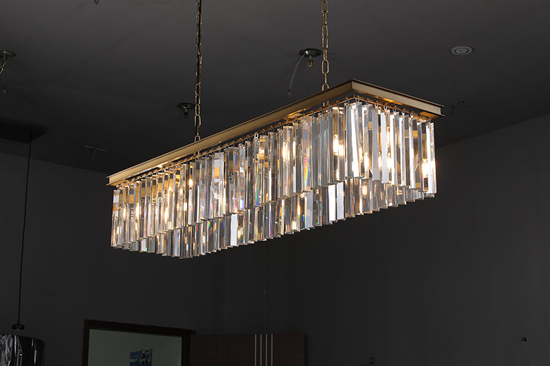 K9 Crystal Rectangular Chandelier For Living Room Dining Room