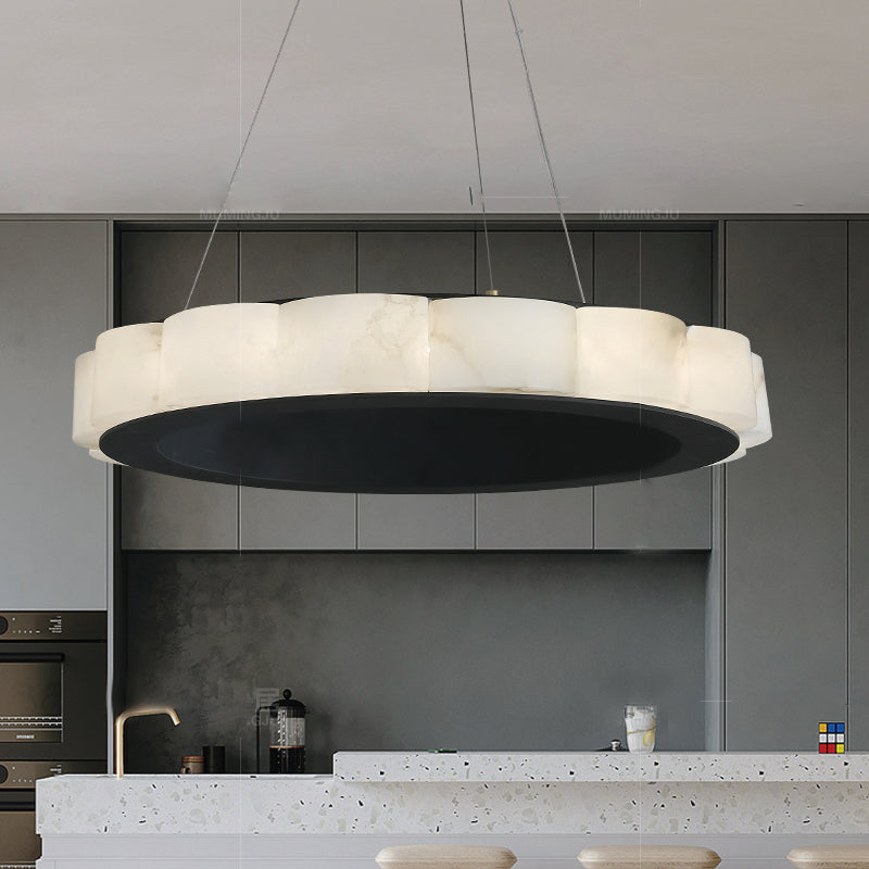 Moden Marble Round Chandelier Black