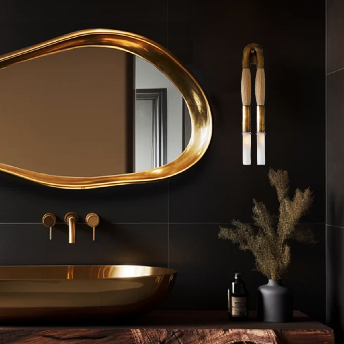 Horsehair Solid Brass Wall Sconce 30''H