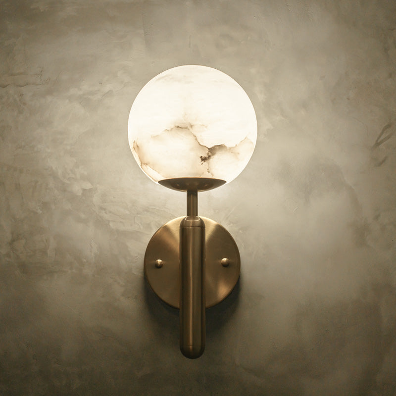 Opulent Alabaster Global Wall Light, Bedroom Wall Light