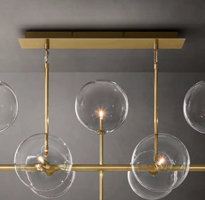 Glass Globe Mobile Linear Chandelier 58′′ 12-Lights