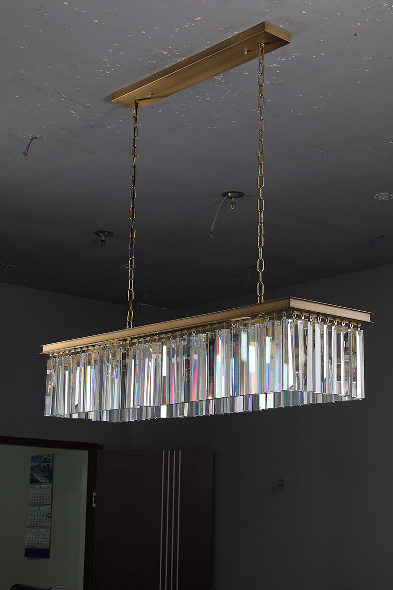 K9 Crystal Rectangular Chandelier For Living Room Dining Room