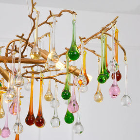 Colorful Crystal Raindrop Branch Chandelier