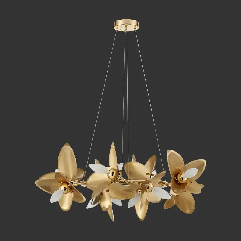 Gold Leaf Petal Design Chandelier