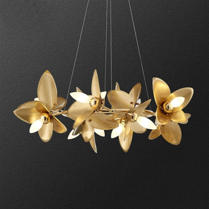 Gold Leaf Petal Design Chandelier