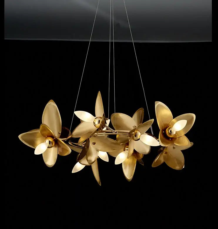 Gold Leaf Petal Design Chandelier