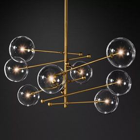 Globe Glass Modern Eight-Arm Chandelier 79"W