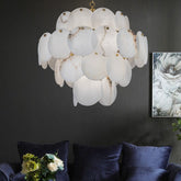 Glow Modern Round Alabaster Chandelier Light, Luxurious Round Chandelier